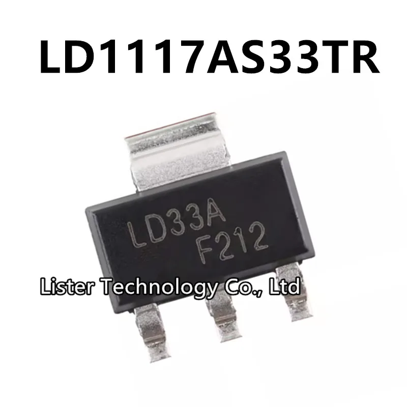 20~100PCS/Lot New LD1117AS33TR SOT-223 Marking:LD33A LD1117 LD1117A LD1117AS LD1117AS33 SOT223 LD1117-3.3V