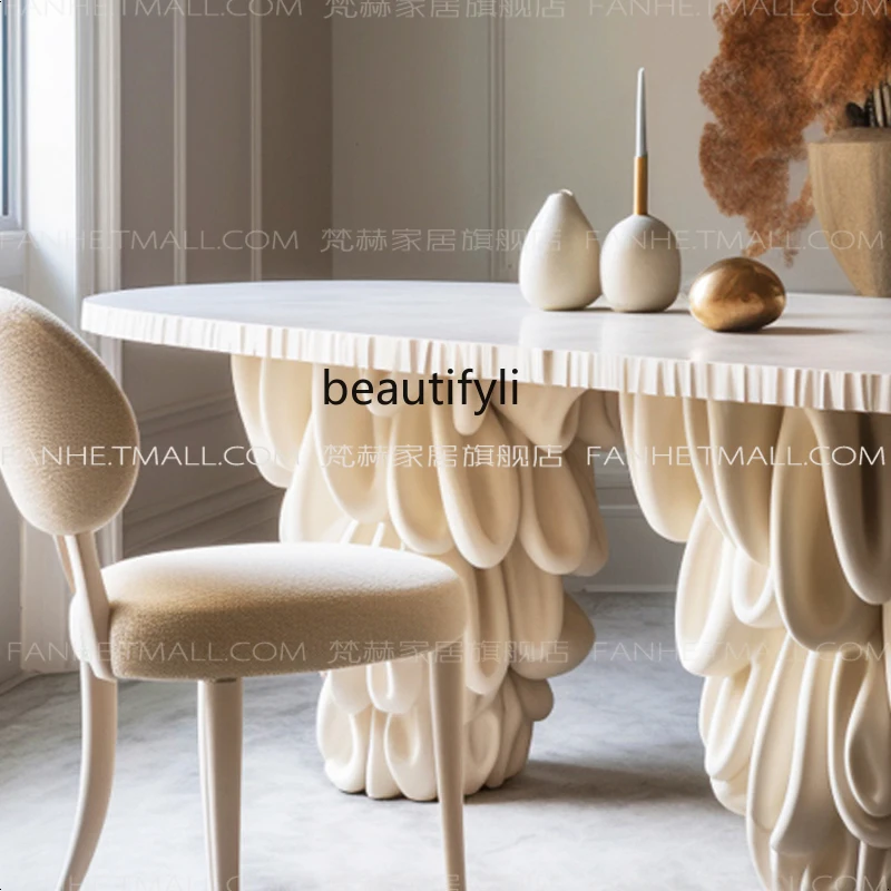 Cream solid wood, creative 2 meters long, personalized high-end dining table