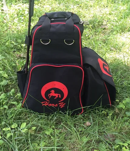 Imagen 2 del producto Mochila ecuestre, bolsa de almacenamiento de equipo ecuestre, botas de montar, bolsa multifuncional de gran capacidad para suministros de equitación