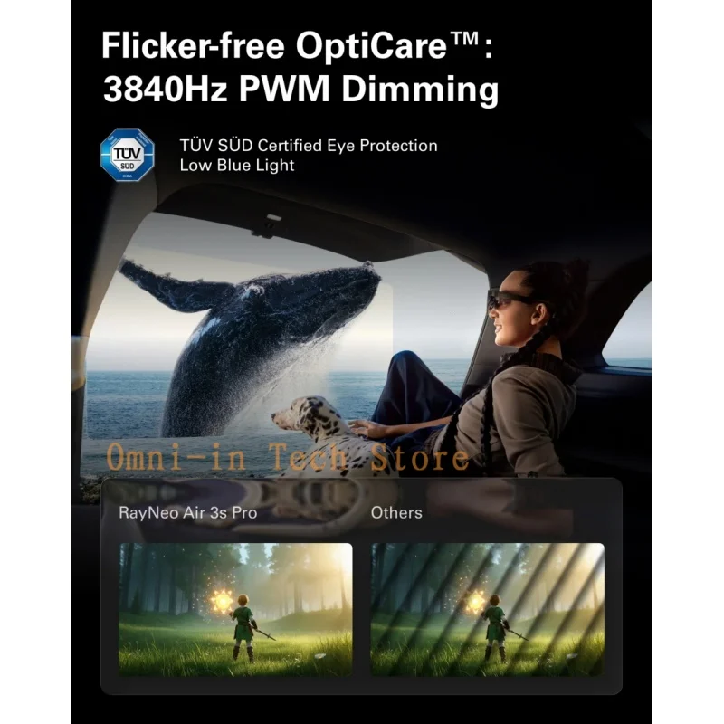 RayNeo Air 3S Pro slimme AR-bril, 135-inch HD-weergave, 1200 Nits helderheid, 3D-surroundgeluid