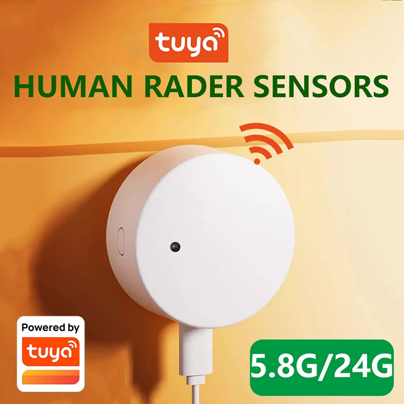 5.8G 24G ZigBee Human Presence Sensor Detector Radar Wave Detection Sensor for Home Security Tuya Smart Human body Exists Sensor