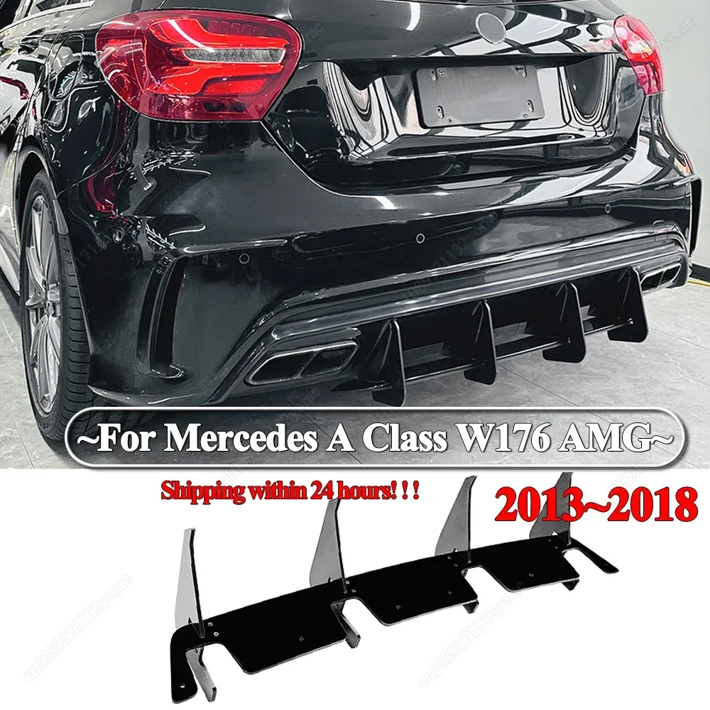 

For Mercedes Benz A Class W176 A180 A200 A250 A260 A45 AMG 2013-2018 Car Rear Bumper Lip Diffuser Spoiler Splitter Bodykit
