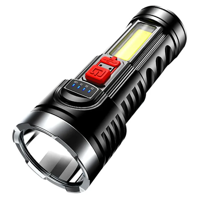 

Gift USB Rechargeable Flashlight with Power Display Portable Lighting Remote Outdoor Power Torch