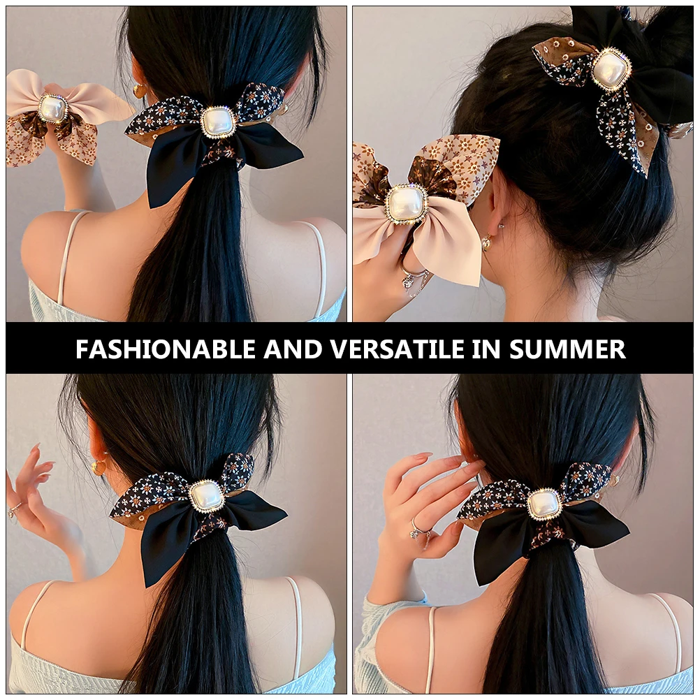 

Stylish Bowknot Hair Band Women Hair Rope Exquisite Bow Hair Tie Decorative Hair Accessories Ponytail Holder Decoration