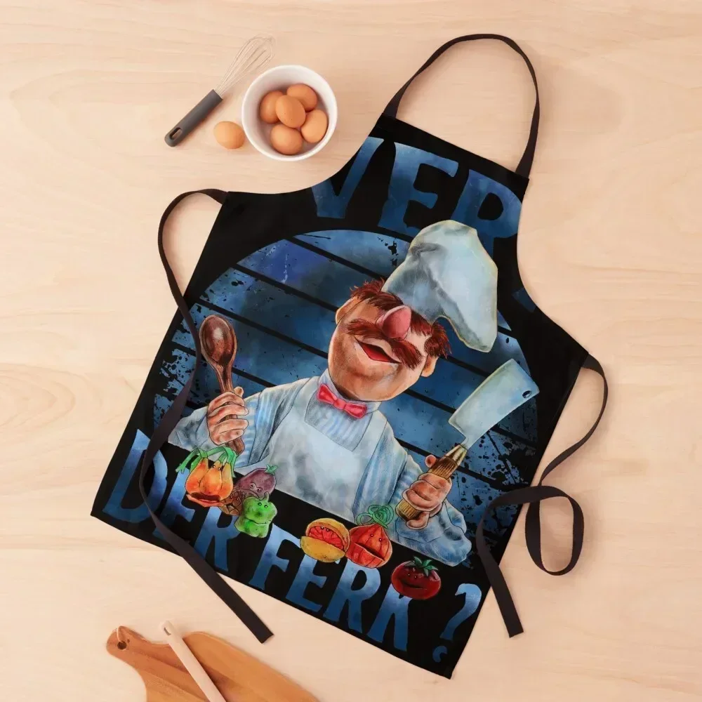 

VERT DER FERK IS SWEDISH CHEF Apron Kitchen Special Accessories kitchen utensil Kitchenware Chef Uniform For Men Apron