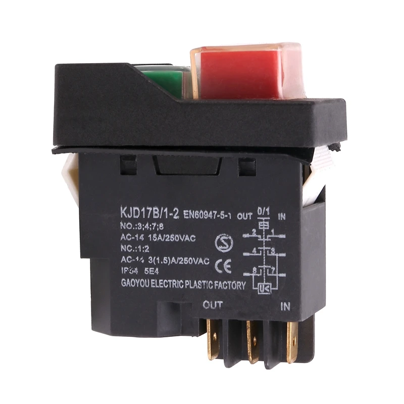 Emergency Stop Switch - Waterproof Safe Switch Kjd17electromagnetic Switch Motor Protection Switch 6 Pin 250V 16A