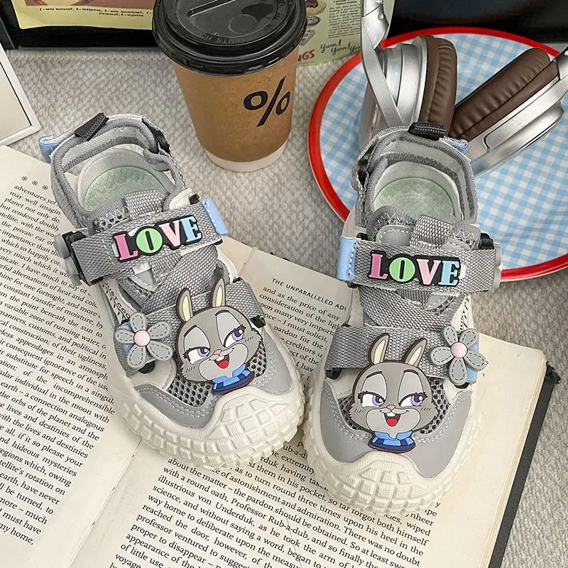 

Girls Sports Sandals 2026 New Summer Children's Bag Head Single Mesh Beach Shoes Girls Sandals Non-slip Hollowed Out