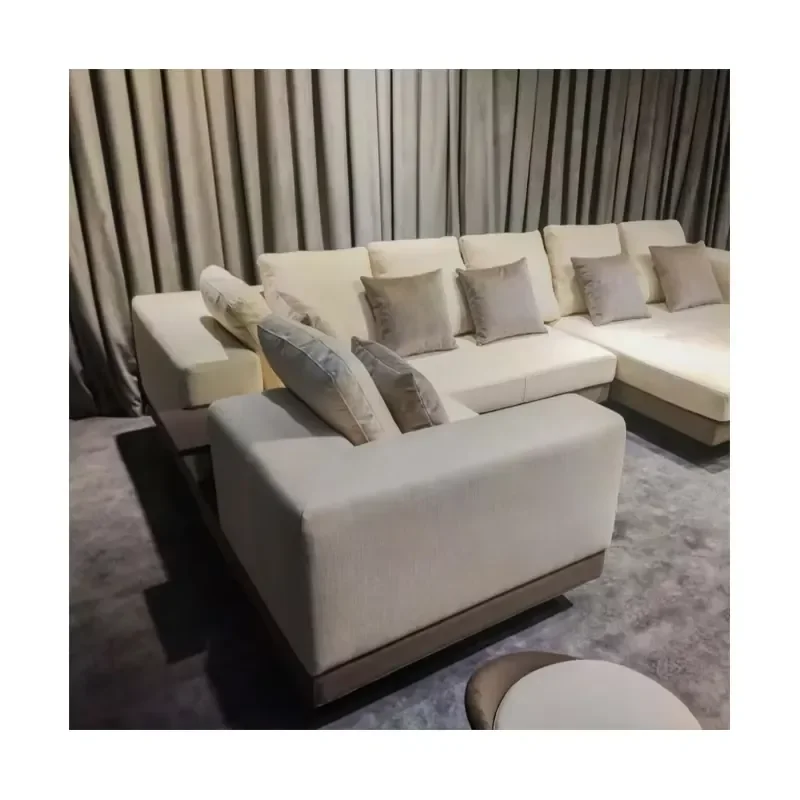 Oem Hotel Living Room Furniture 2 Pieces L-Shape Corner Sofa Large Size Left Right Chaise 3 Seat Modular Sectional Sofa Set