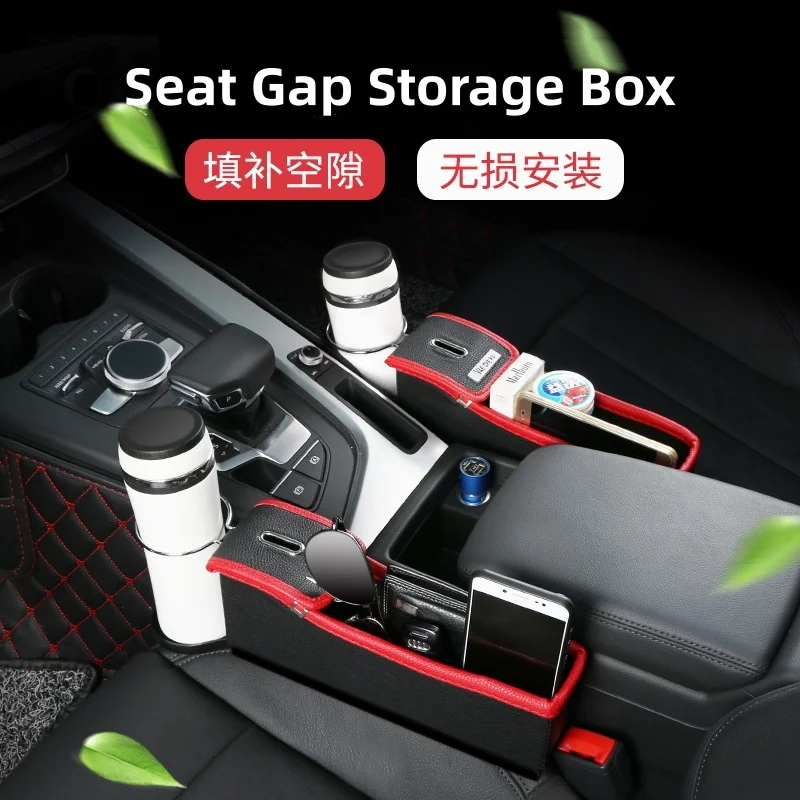 

Car Seat Filler Organizer Automotive Seat Side Organizer Tray Armrest Side Filler Storage Tray Console Filler With Cup Holder