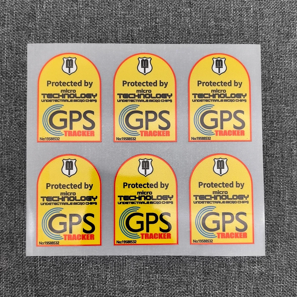 6Pcs Motorcycle Stickers Bike Cycle Decals GPS Tracker Undetectable Chip Anti Theft Security