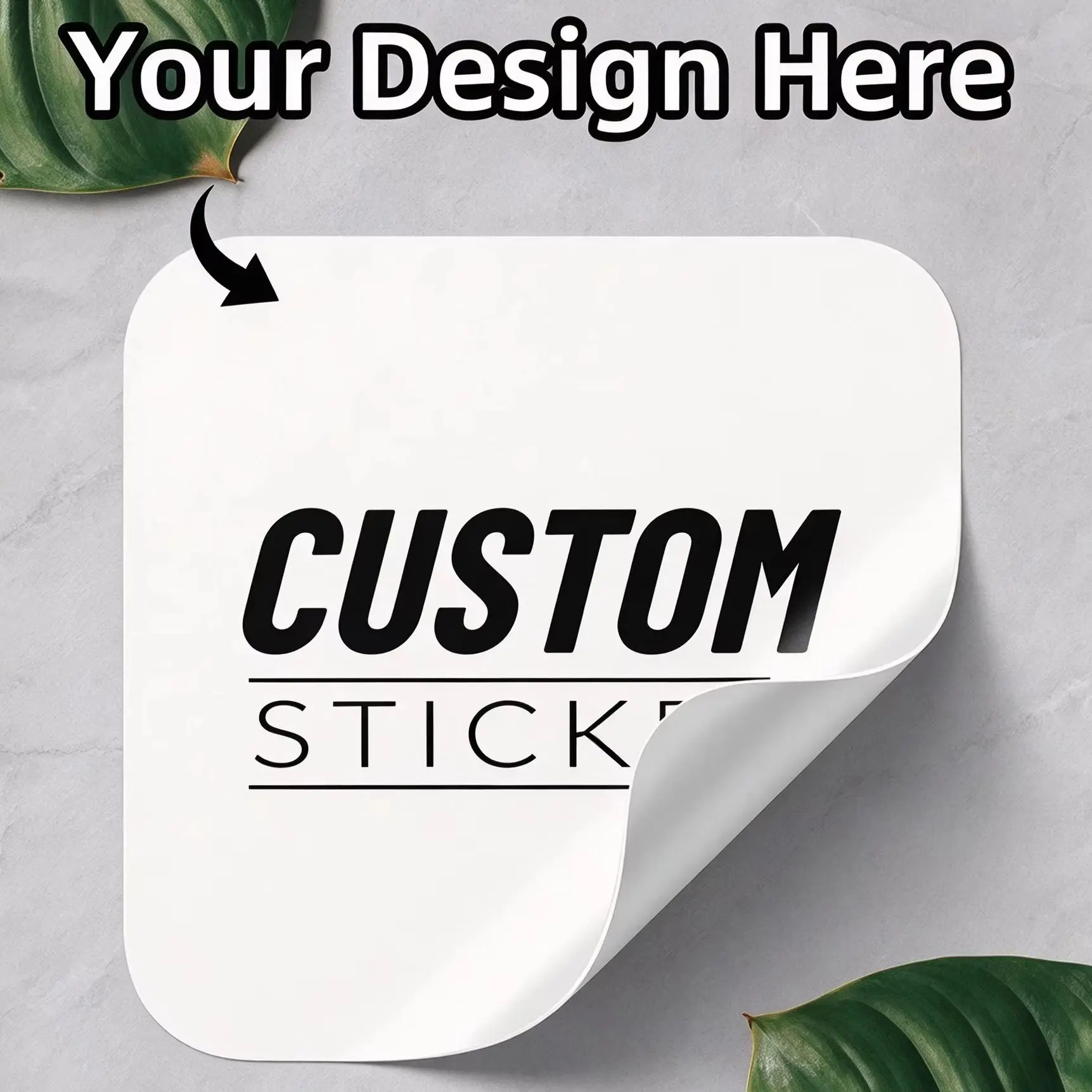 1-100Pcs Square Custom Text Image Stickers, Personalized Decor Labels for Family & Friends, Home Ornament, DIY Household Decor