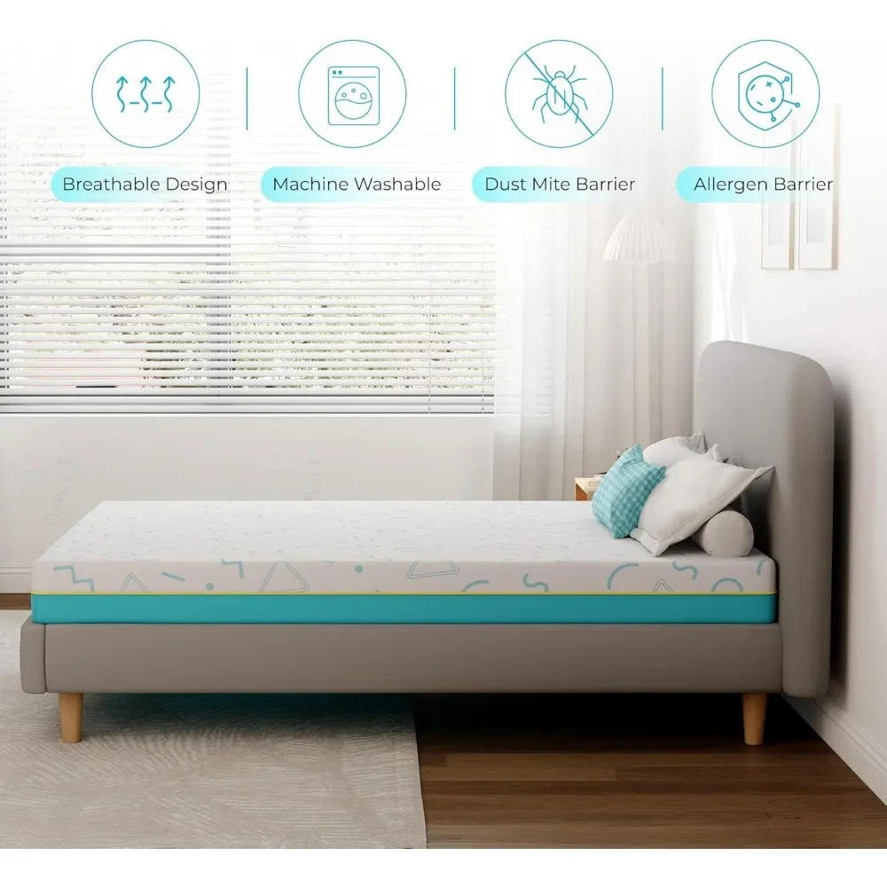Picture 6: 7 Inch Queen Mattress For Kids Memory Foam Bunk Bed Made In USA With US Foam Global Materials CertiPUR US Certified