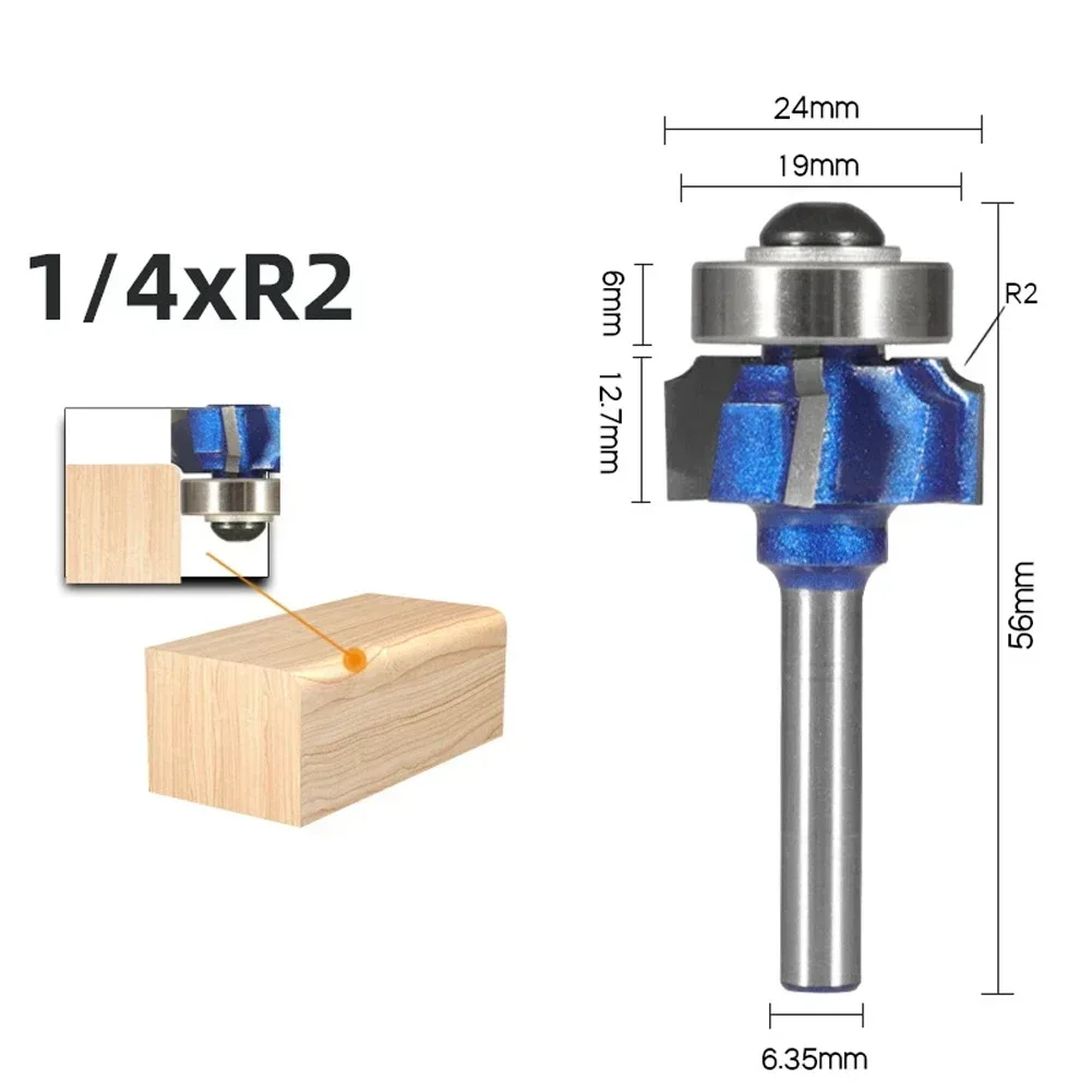 1pc Router Bit R1 R2 R3 Trim Edging Woodworking Bit For Wood 6/6.35/8mm Shank Router Bit Power Tools Replacement Accessories