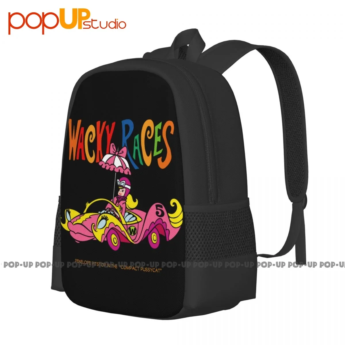 Wacky Races Cartoon Penelope Backpack Large Capacity Vintage New Style Gym Tote Bag Multi-function