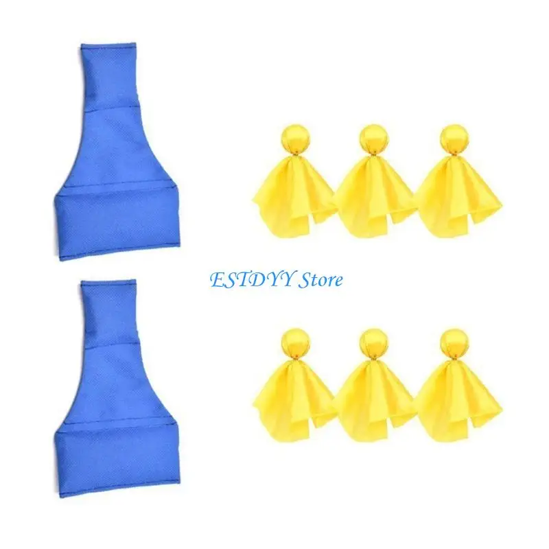 G6DE 6pcs Flagantes los árbitros del árbitro Banderas con 2 piezas grano cuello largo para juego fútbol Penaltis