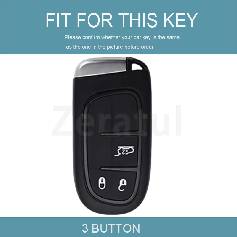 3 Buttons Car Key Case Cover Car Shell For Jeep Renegade Compass Grand Cherokee For Chrysler 300C Wrangler Dodge Accessaries