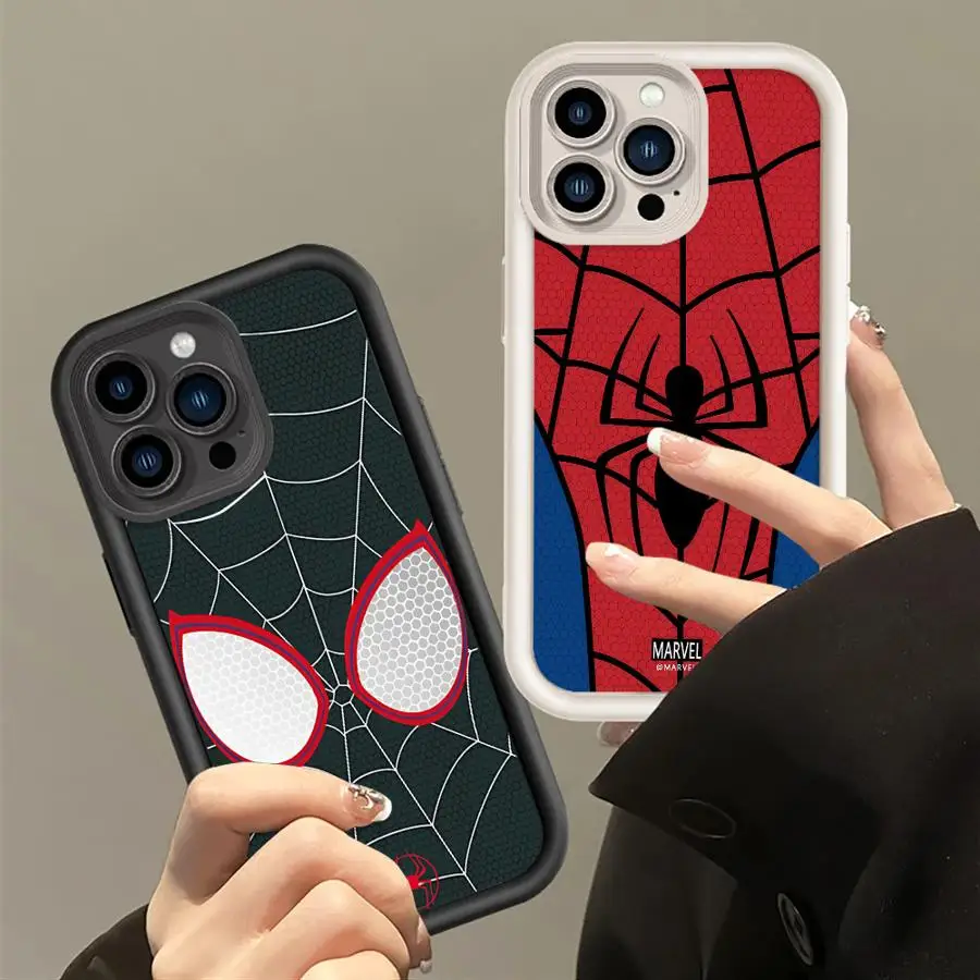 

Чехол для телефона Marvel Spiderman для iPhone 15 Pro Max 13 Mini 12 Pro 16 13 11 Pro 15 Plus 14 Pro Max, мягкий роскошный чехол