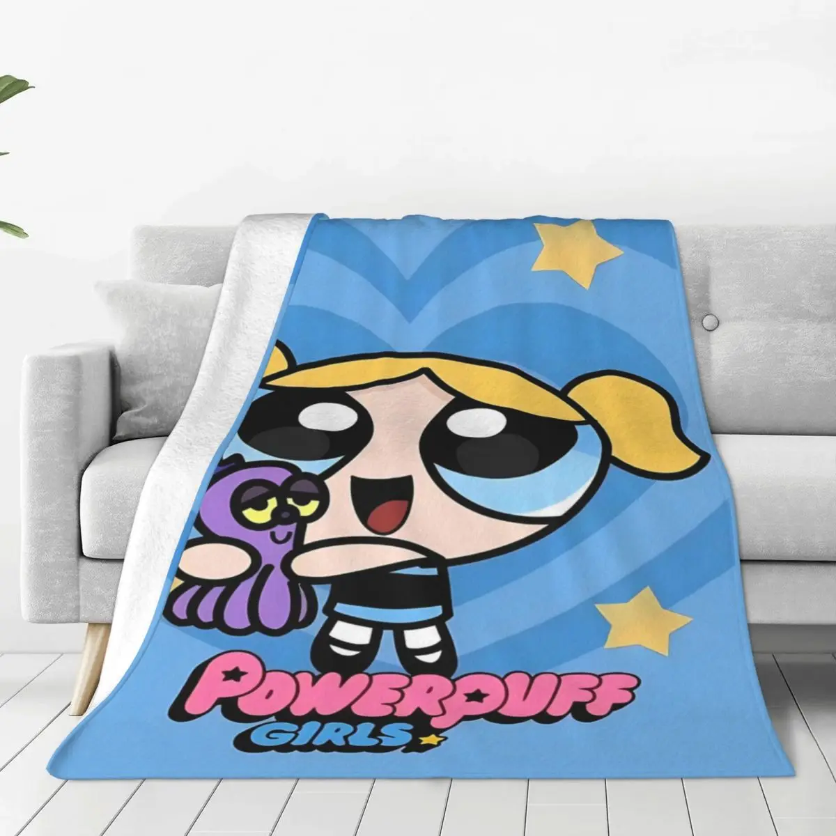 The Powerpuff Girls Warm Blankets Airplane Travel Plush Throw Blanket Street Trend Home Decor Flannel Bedspread Sofa Bed Cover