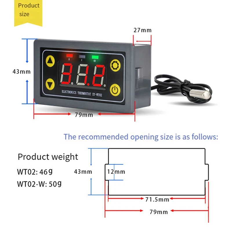 XY-WT02 Remote Temperature Controller High Precision Temperature Module Cooling Heating APP Temperature Collector A