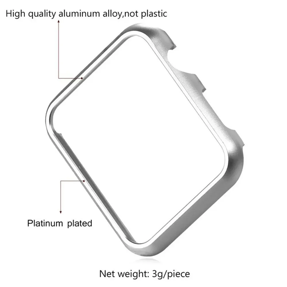 Caja de Metal para Apple Watch Series 9 8 7 41mm 45mm fundas de parachoques de aleación de aluminio para iWatch 6 SE 40mm 44mm cubierta protectora