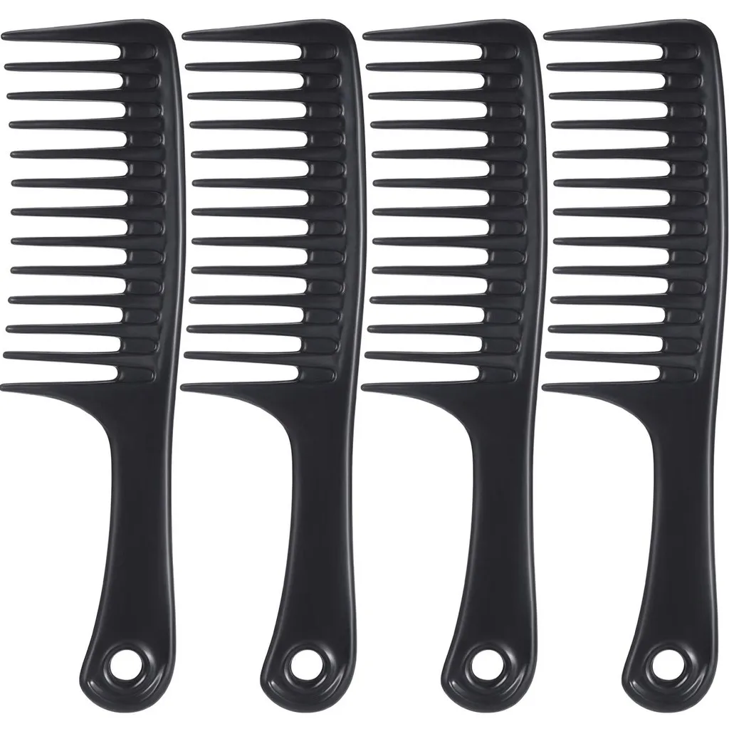 1/4 Wide Toothed Combs Anti-Static Durable Abs Plastic Handle Smooth Hair Suitable For Thick Long And Curly Hair