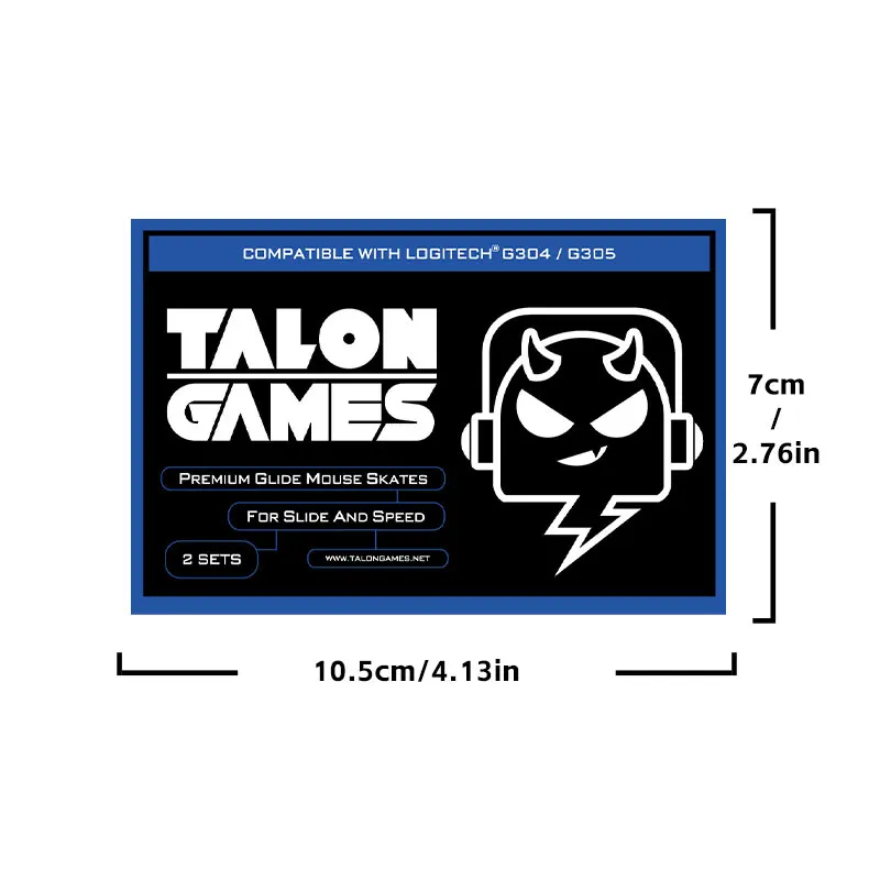 TALONGAMES-Lot de 2 patins de souris gris clair à bord incurvé personnalisé, pour Logitech G304 / G305 Gaming