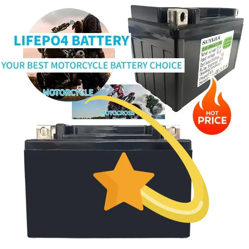 12V Lithium Ion Battery with Built-in BMS Board Motorcycle Battery LiFePO4 Type High Capacity Start-Up Solution for Motorcycles