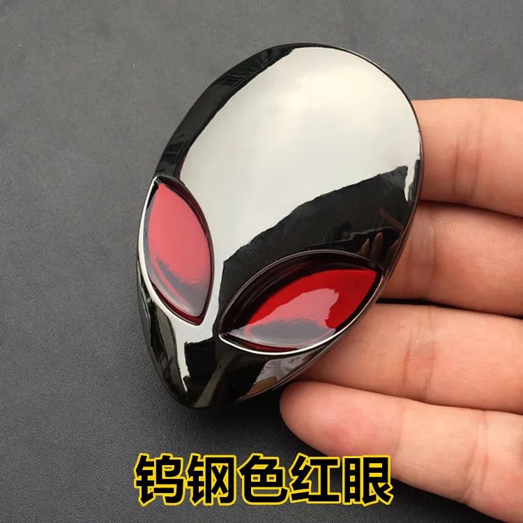 Alien Logo Car Emblem 3D Metal Sticker DIY Decal Body Badge Custom Grille Decoration