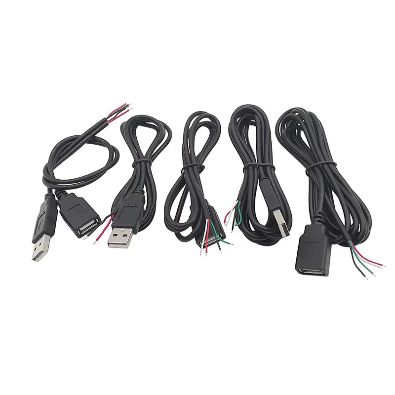 5V USB 0.3M 1M 2M 2 Pin 4pin 2 Wire DIY usb Male Female Jack Connector Cable Power Charge Extension Cable Cord Connector Adapter