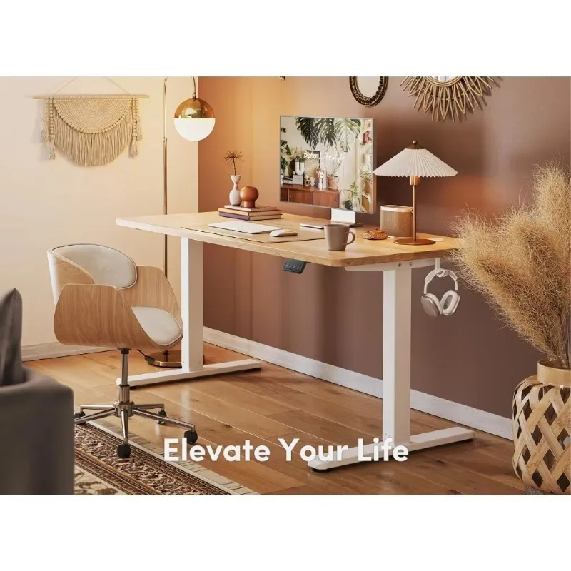 

Electric Standing Desk, 55" x 24" Adjustable Height Sit and Stand Desk for Home Office, Ergonomic Workstation Computer Desk