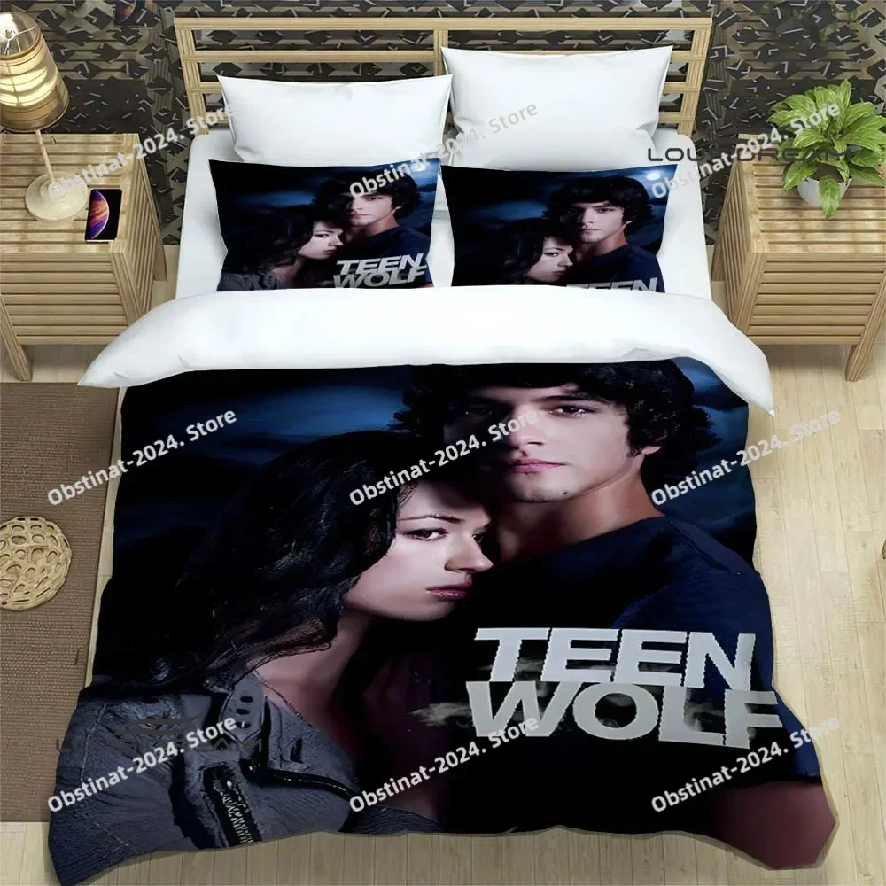 Teen Wolf 3D Print Comforter Bedding Set,Duvet Cover Bed Set Quilt Cover Pillowcase,King Queen Size Bedding Set Kid Linen Sheet