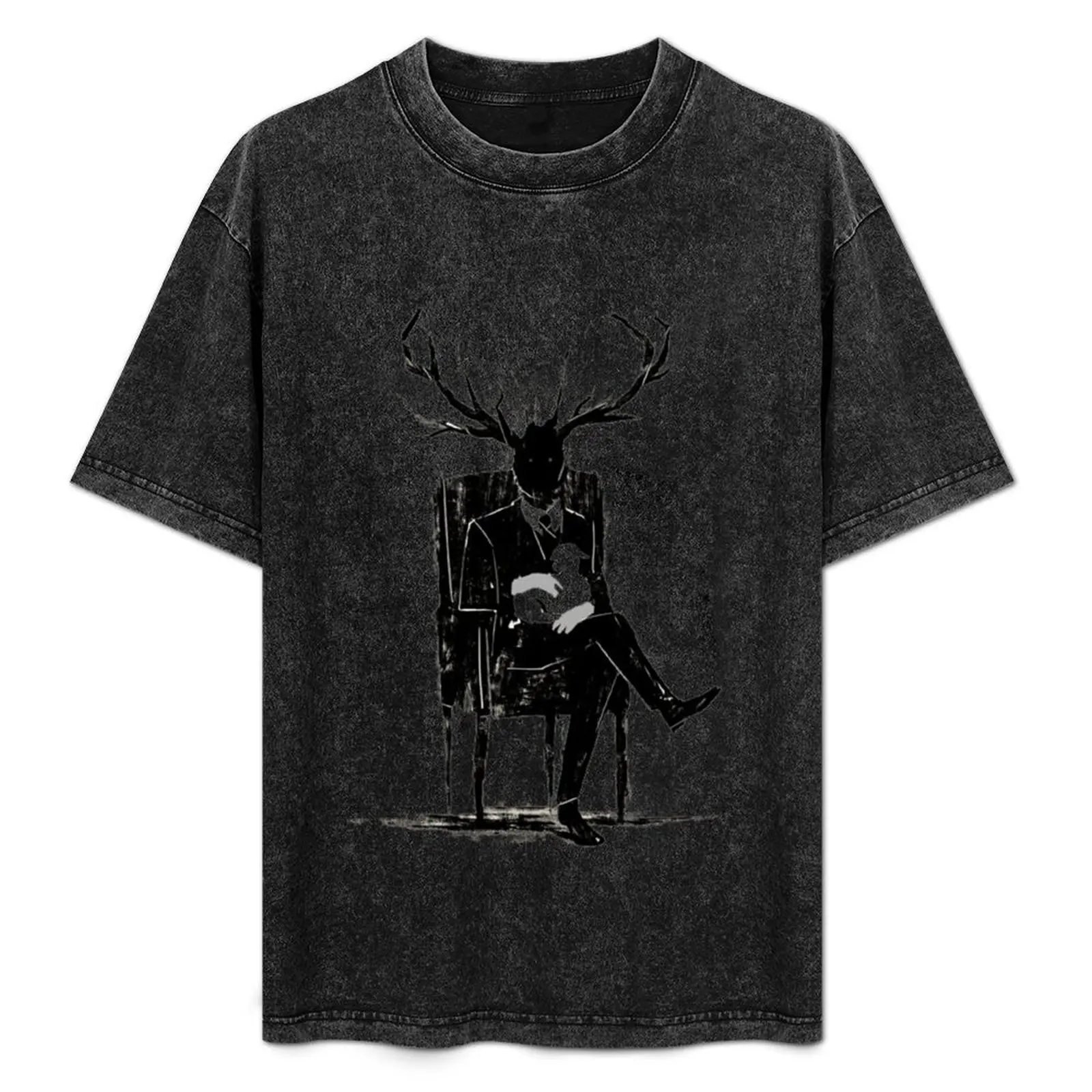 

Hannibal Lecter NBC Stag Antlers Lamb T-Shirt summer shirt summer tops heavyweights plain black t shirts men