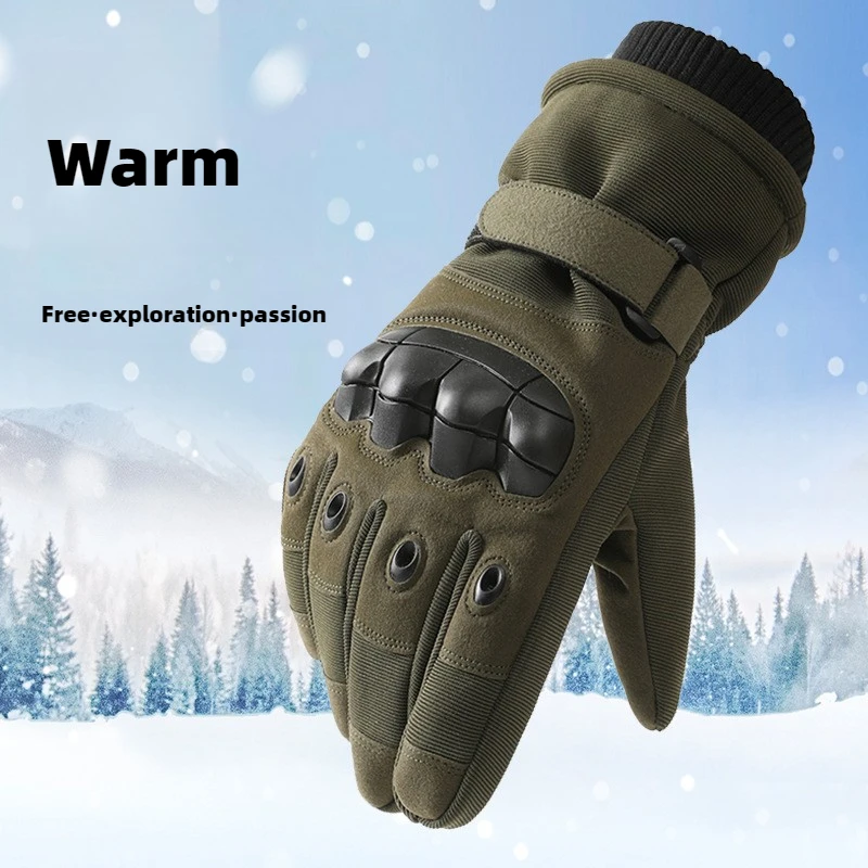 

Winter Warm Tactical Gloves for Men Outdoor Training Mountaineering Cycling Wear Resistant Full Finger Sports Thick Glove