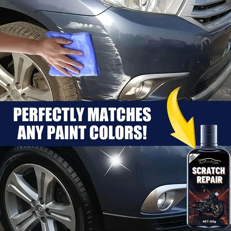 Motorcycle 120g Scratch Repair Wax - Quick Scratch Remover for Cars, All-in-One Paint Polish & Protective Car Wax with Easy