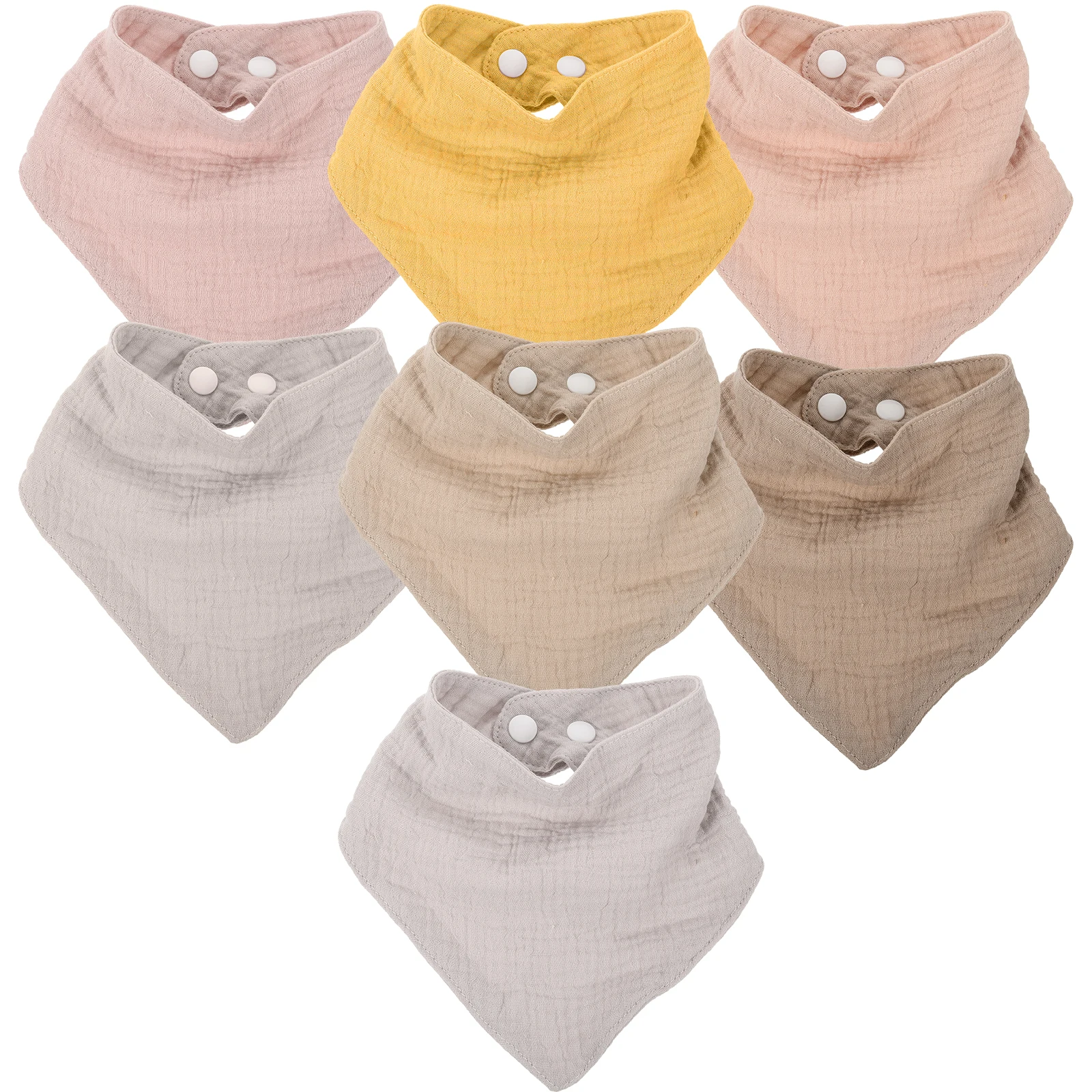 

7pcs Cotton Bibs Reusable Adjustable Small Unisex Tiny Bib Decorative Eating Bibs Disabled Seniors Neck To Leg Bib Multi-Use