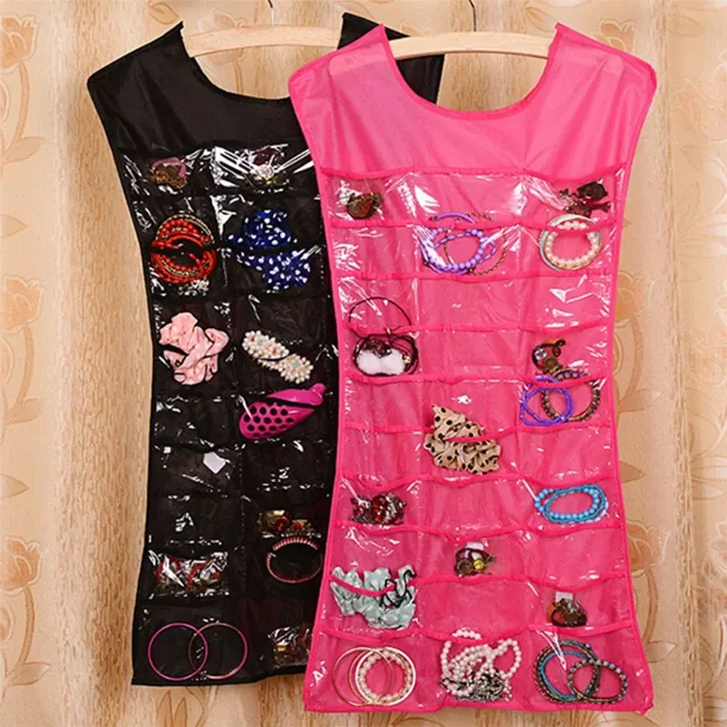 Creative Dress Shaped Jewelry Holder Hanging Storage Bag Necklace Bracelet Earring Ring Jewelry Organizers Jewelry Boxes L
