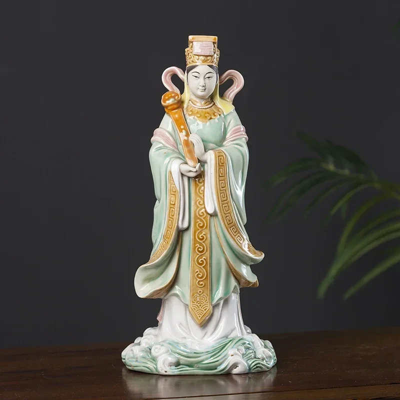 Southeast Asia HOME family Temple Worship porcelain GUAN YIN Mazu Goddess Patron saint God buddha statue bless safe good luck