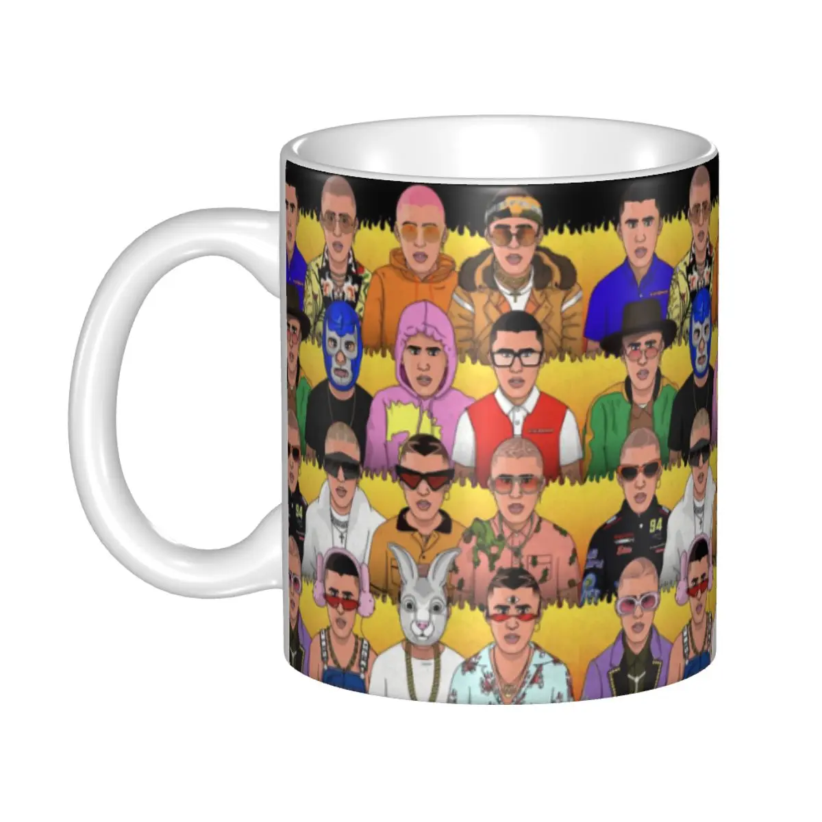 Customized Bad B-Bunny Mug Rapper Ceramic Coffee Mug Cup Creative Gift