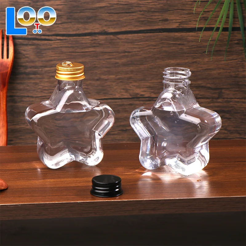 200 мл пластиковая бутылка с милой звездой, прозрачная бутылка для чая с молоком, кофе, прозрачная бутылка для питья, чашка для воды, бутылки для сока, напитков