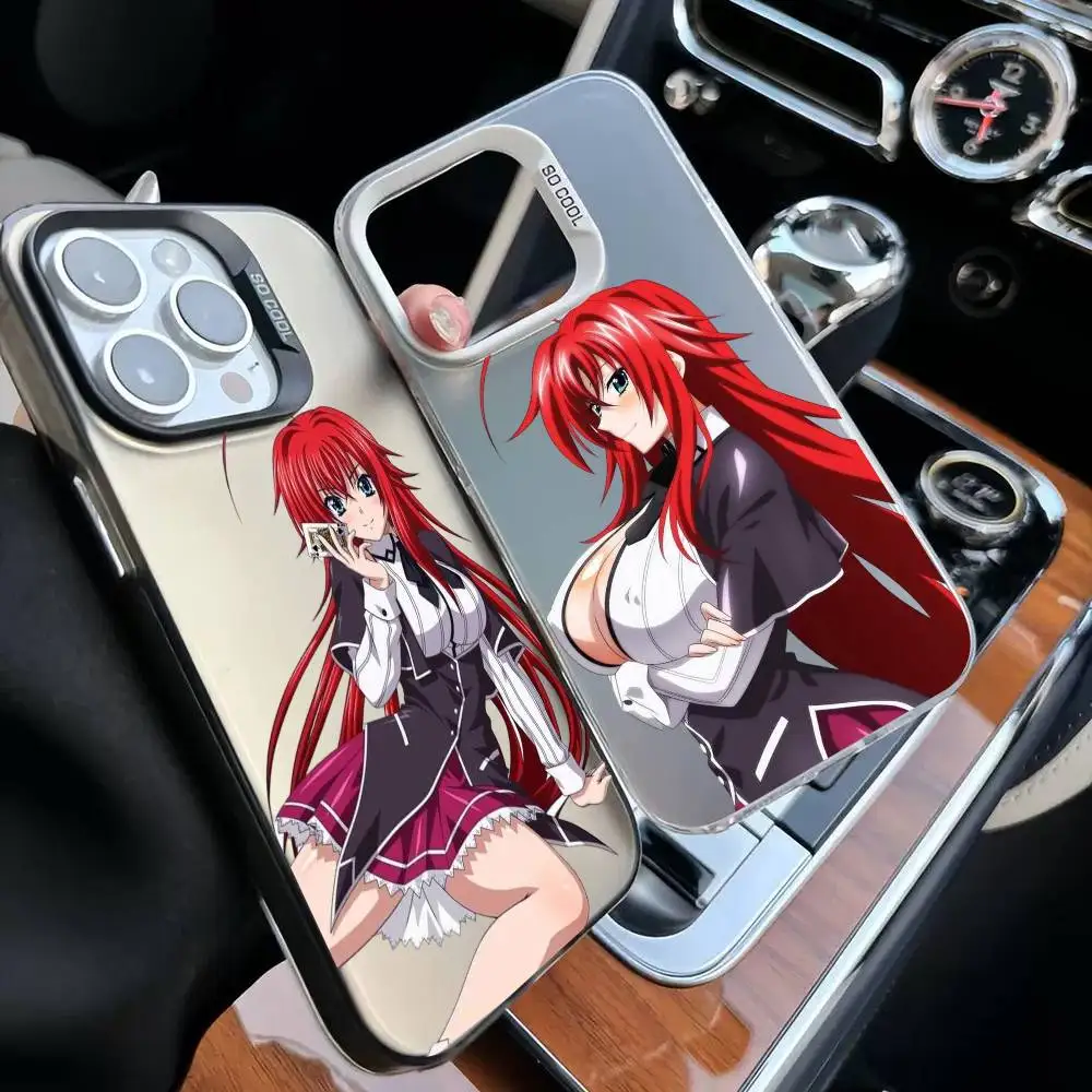 High School DxD R-Rias Gremory Phone Case For iPhone 17,16,15,14,13,12,11,Mini,Pro,E,MAX White Candy Matte Cover