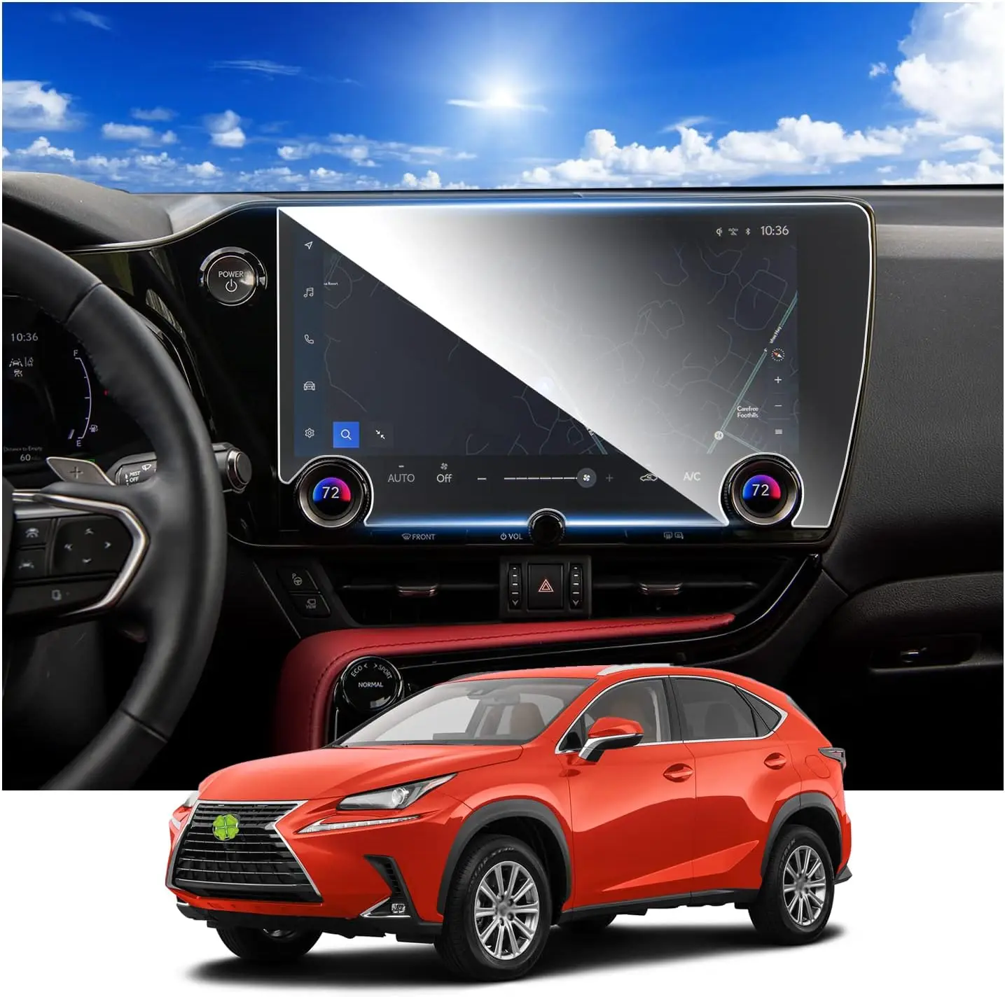 For Lexus NX NX450H NX350 NX250 NX350H 2022 14InchLCD GPS Navigation Tempered glass Touch Screen Protective film