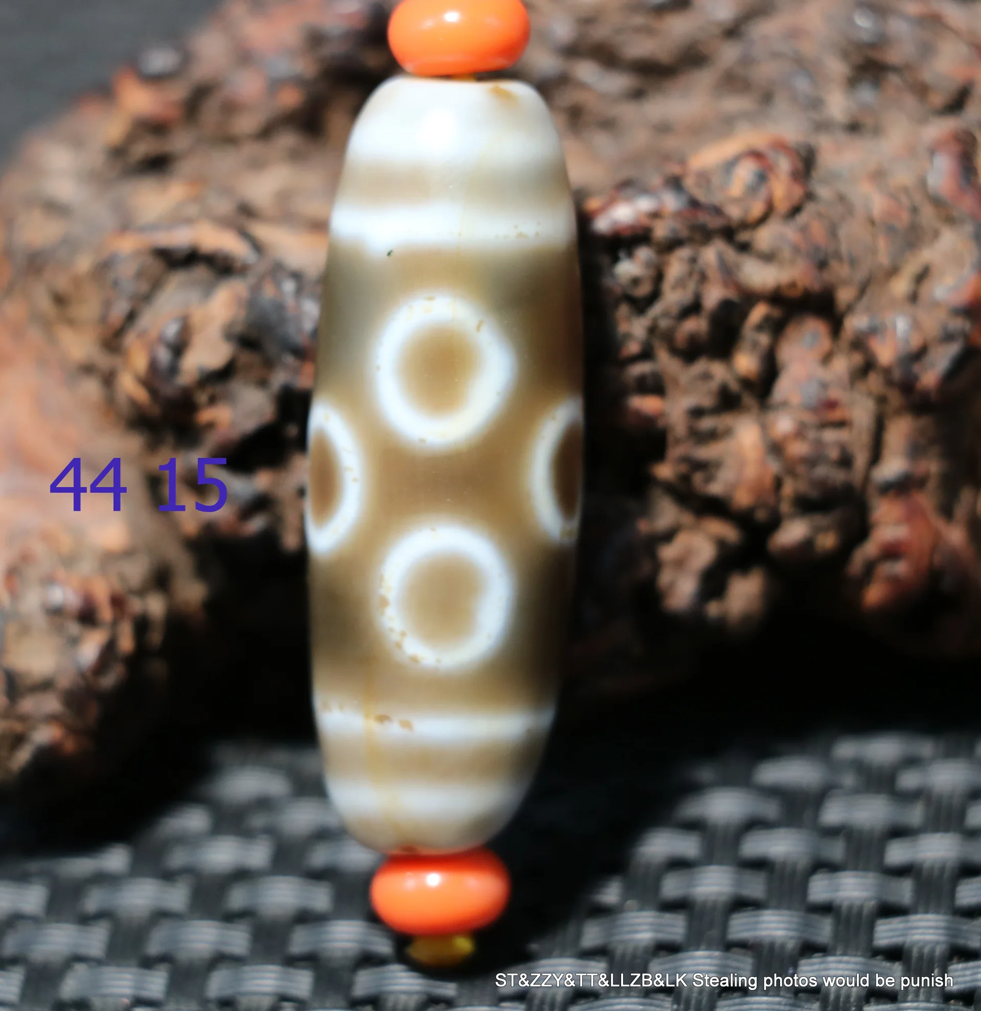 Magic Energy Tibetan old Agate  4 eye Lightening  dZi Bead Amulet timestown UP0610F6