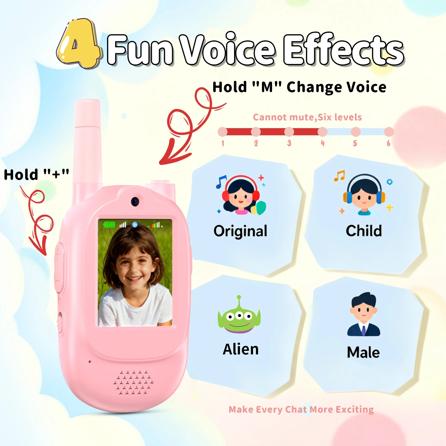 أطفال فيديو لاسلكي تخاطب فيديو محمول اتجاهين راديو صوت تغيير متعة أجهزة الاتصال الداخلي بطارية قابلة للشحن وقت طويل يتحدث