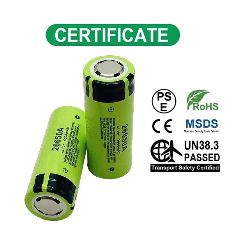 -. Hochwertiger 26650-Akku 5000 mAh 3,7 V 50 A Lithium-Ionen-Akku, geeignet für LED-Taschenlampen + Ladegeräte und Heimwerker. *;
