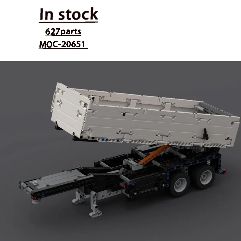 

MOC-20651 Classic New Custom Dump Trailer Truck Building Block Set, 627 Parts, Boys' Children's Birthday and Christmas Toy Gift