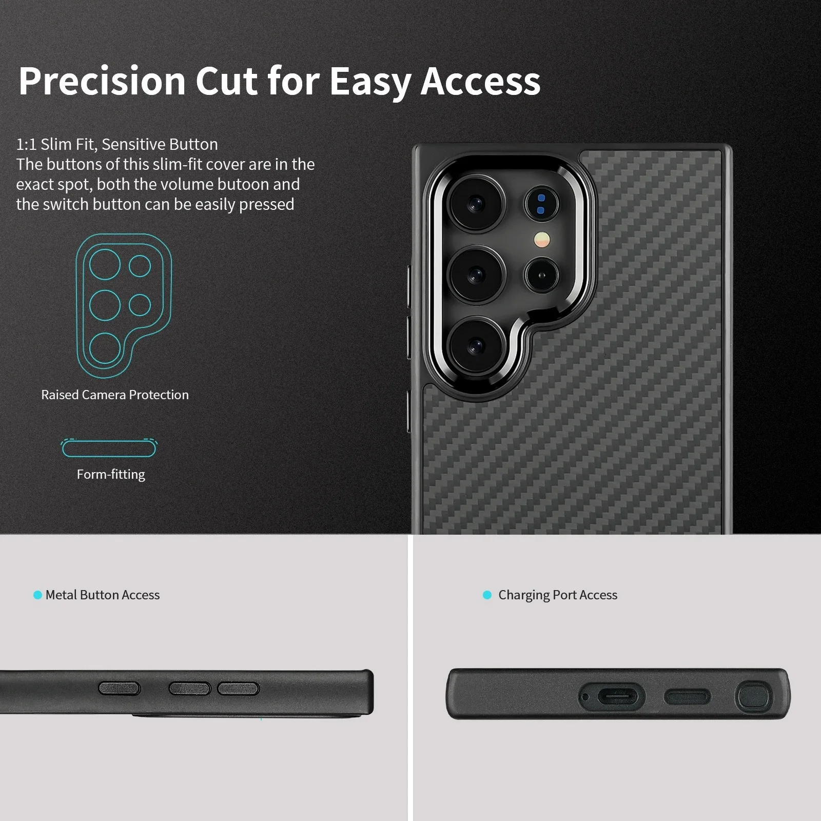 

Кованый чехол из 100% углеродного волокна для Samsung Galaxy S25 S24 S23 Ultra S24 FE, чехол для беспроводной зарядки с MagSafe