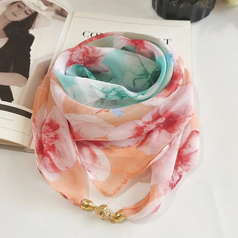 

Fashion Sunscreen Silk Scarf Printed Luxury Small Square Scarf Neck Covers Scarf For Women