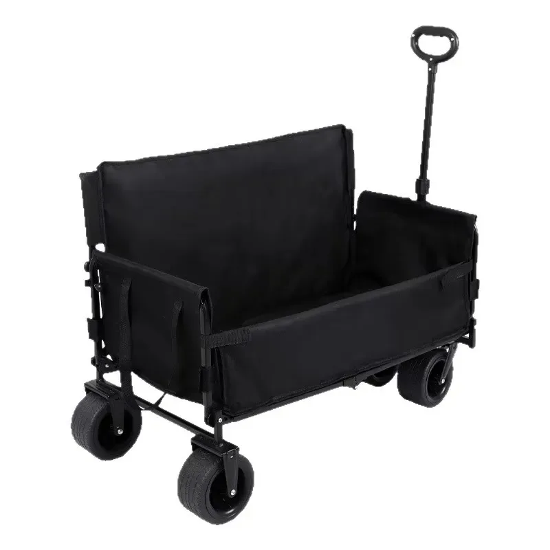 STLF Camping RV Outdoor Booth Folding Camping Sofa Cart Seated Portable Picnic Shopping Metal Universal Wheel Pull Cart