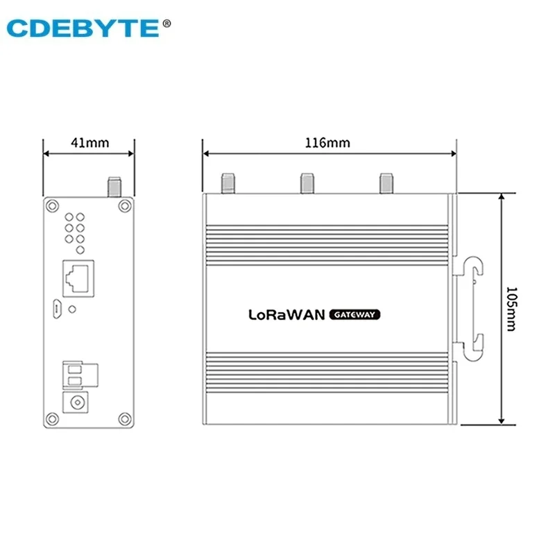 Imagem -02 - Cdebyte 868mhz Sx1302 Lora Gateway de Alta Velocidade Canais 27dbm 3km Half-duplex Lorawan Gateway de Protocolo Padrão E870-l868lg12