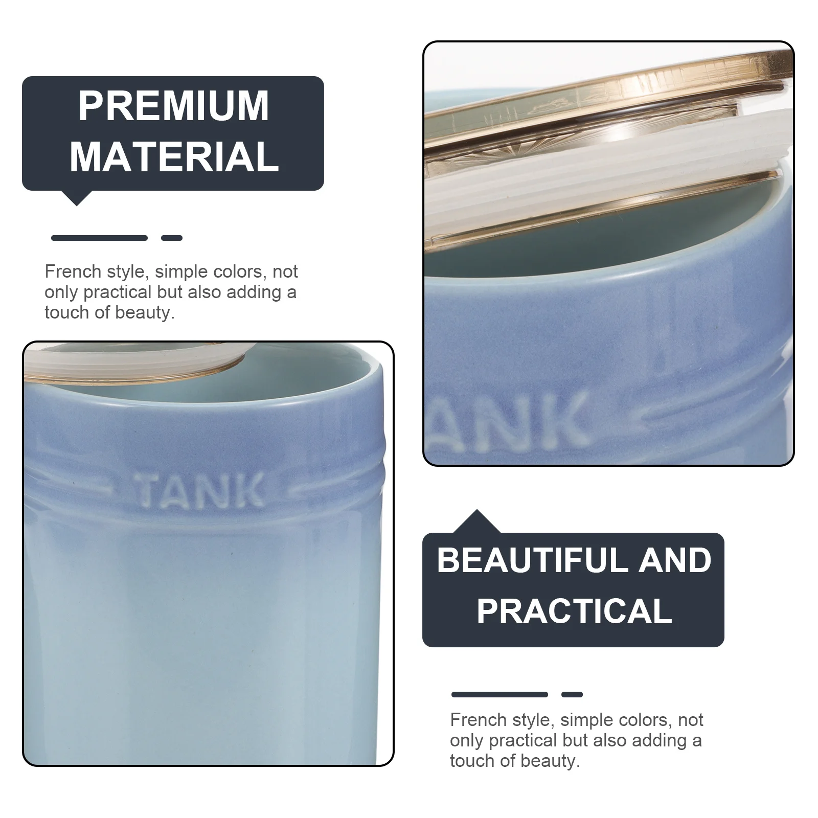 

Ceramic Container Lidded Tea Jar Simple Colors Practical Elegant Multi-Purpose Food Organizer Ceramic Canister